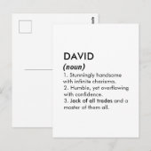 David name, Editable name, Custom name Postkarte (Vorne/Hinten)