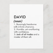 David name, Editable name, Custom name Postkarte (Vorderseite)