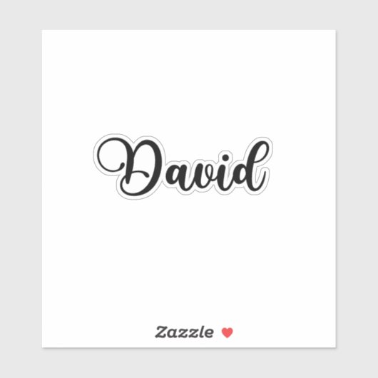 David Name - Handgeschriebene Kalligrafie Aufkleber (Blatt)