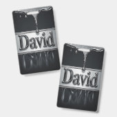 David Name In Flüssigmetall Chrom Ausweis (Vorder- & Rückseite)