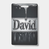 David Name In Flüssigmetall Chrom Ausweis (Rückseite)
