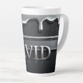 David Name In Flüssigmetall Chrom Milchtasse (Rechte Ecke)
