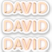 David Name in Glows Neon Lights Aufkleber (Vorderseite)