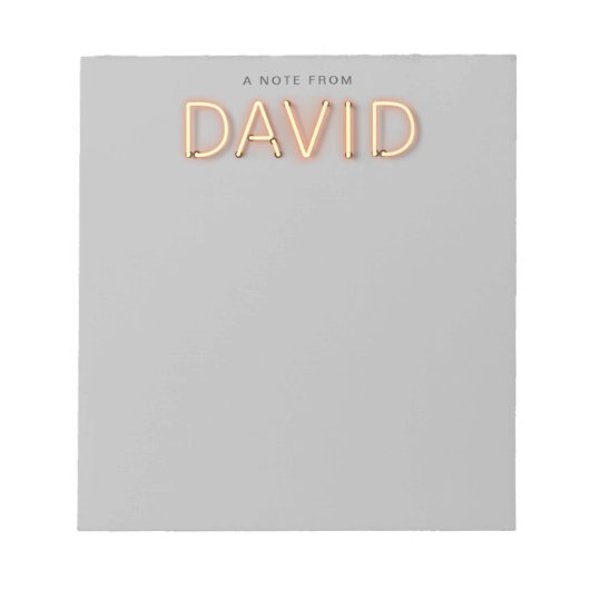 David Name in Glows Neon Lights Notizblock (Vorderseite)
