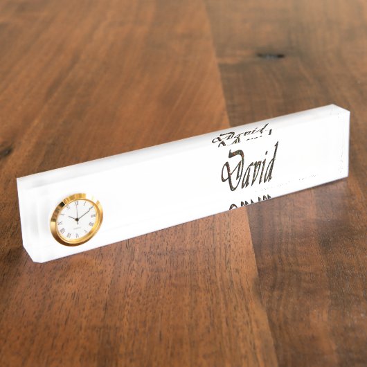 David Name Logo, Namensplakette (Seite)