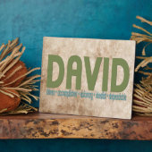{ David } Name Meaning Plaque Fotoplatte (Seite)