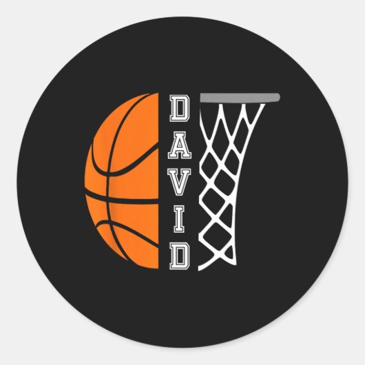 David Name Personalisiert Basketball Player Graphi Runder Aufkleber (Vorderseite)