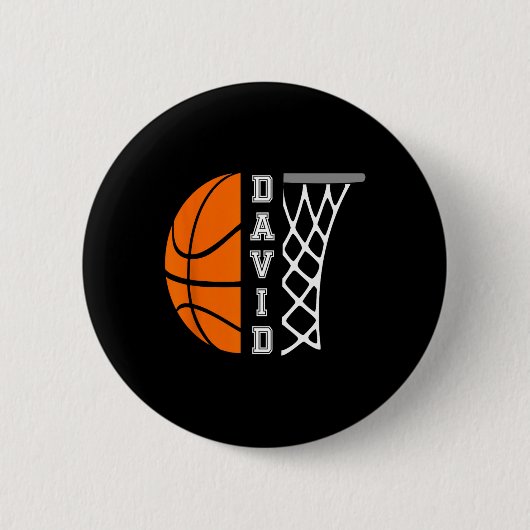 David Name Personalisiert Bysketbyll Player Graphi Button (Vorderseite)
