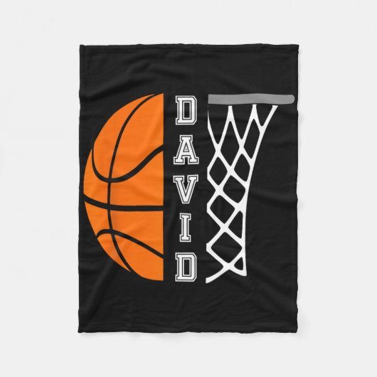 David Name Personalisiert Bysketbyll Player Graphi Fleecedecke (Vorderseite)