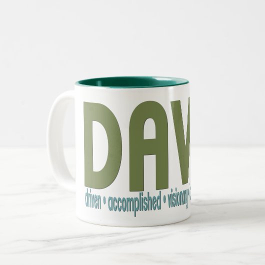 {David} Namensbedeutungs-Tasse Zweifarbige Tasse (Vorderseite Links)