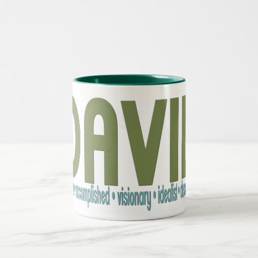 {David} Namensbedeutungs-Tasse Zweifarbige Tasse (Mittel)