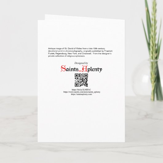 David of Wales (P 001) Karte (Rückseite)