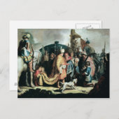 David Offering der Leiter von Goliath an König Sau Postkarte (Vorne/Hinten)