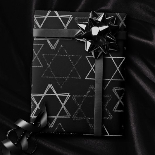 David Pattern | Die Moderne von Silver on Black Geschenkpapier