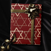 David Pattern | Moderne Gold auf Rot Geschenkpapier