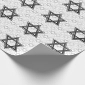 David Pattern | Moderne Schwarz-Weiß-Technik Geschenkpapier (Ecke)