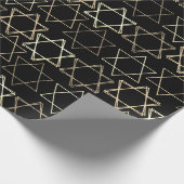 David Pattern | Modernes Gold in Schwarz Geschenkpapier (Ecke)