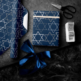 David Pattern | Navy Blue und Silver Geschenkpapier
