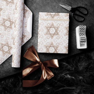David Pattern Rose Gold Scatter Glitzer Geschenkpapier