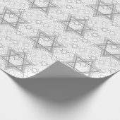 David Pattern | Silber und Weiß Geschenkpapier (Ecke)