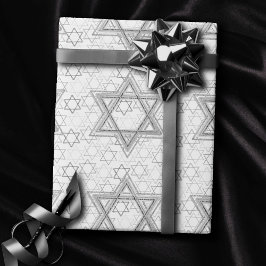 David Pattern | Silber und Weiß Geschenkpapier
