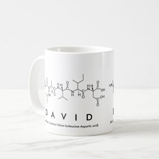 David Peptidname Tasse (Vorderseite Links)