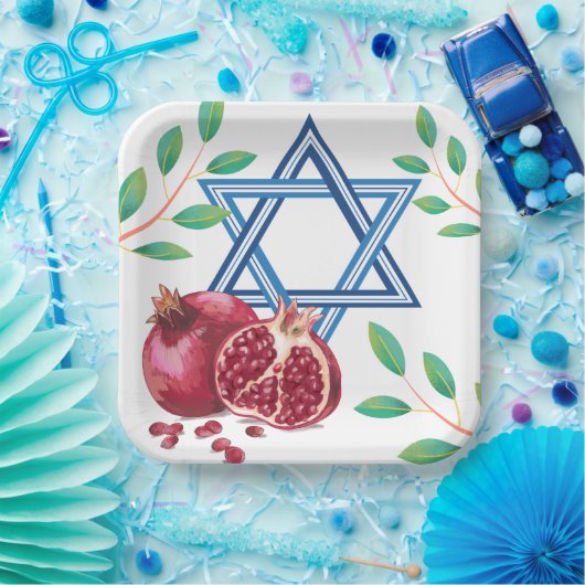 David Pomegranate Verlasse jüdisch Pappteller (Party)