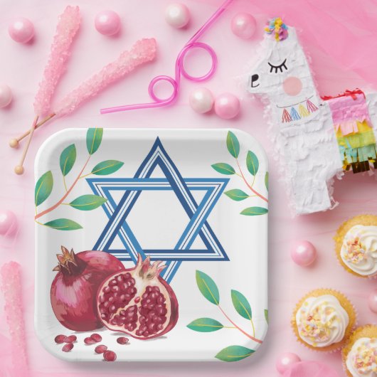 David Pomegranate Verlasse jüdisch Pappteller (Party)