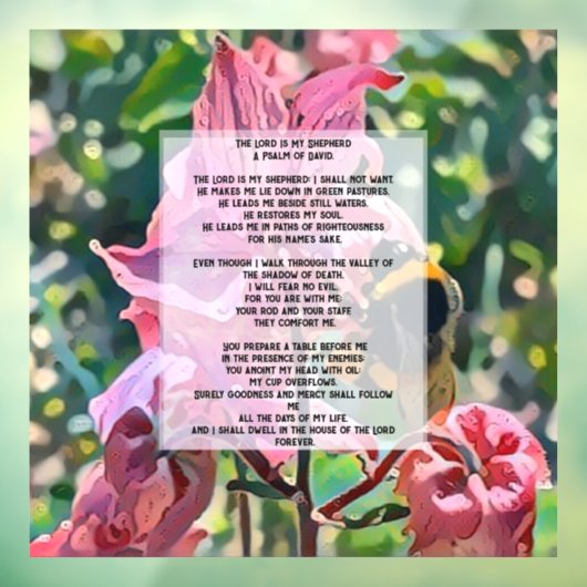 David Psalm 23 biblical quote Fensteraufkleber (Blatt 3)