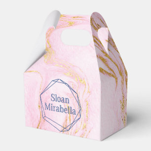 David Rose Gold Blush Pink Marmor Logo Geschenkschachtel