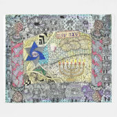 David Shabbat Shalom Blanket Fleecedecke (Vorderseite (Horizontal))
