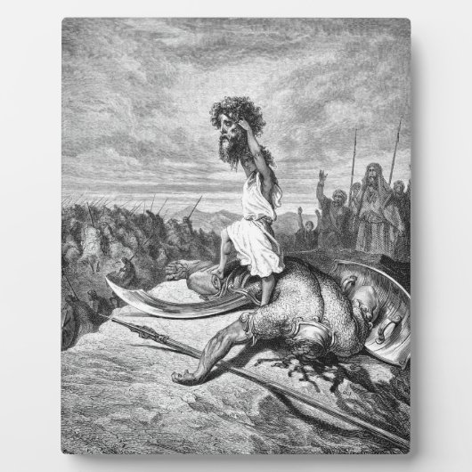 David Slays Goliath von Gustave Dore 1886 Fotoplatte (Vorderseite)