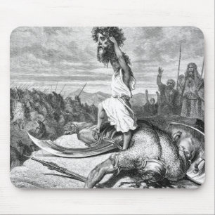David Slays Goliath von Gustave Dore 1886 Mousepad