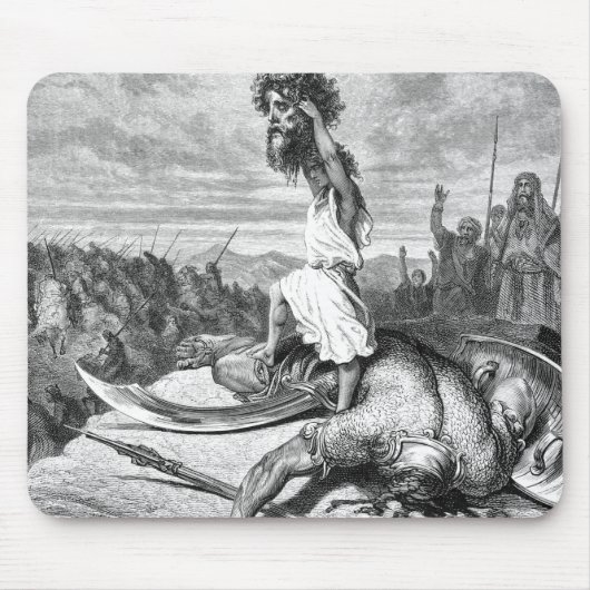 David Slays Goliath von Gustave Dore 1886 Mousepad (Vorne)