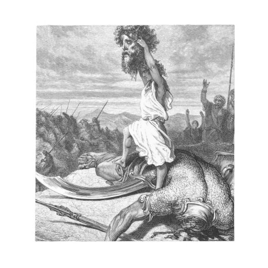 David Slays Goliath von Gustave Dore 1886 Notizblock (Vorderseite)