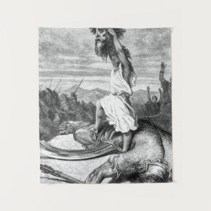 David Slays Goliath von Gustave Dore 1886 Wandteppich