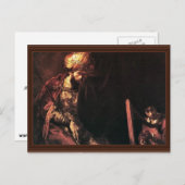 David spielt die Harfe vor Saul. Postkarte (Vorne/Hinten)