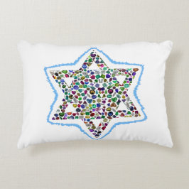 David Star aus Edelsteinen Dekokissen