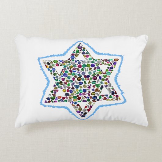 David Star aus Edelsteinen Dekokissen (Vorderseite)