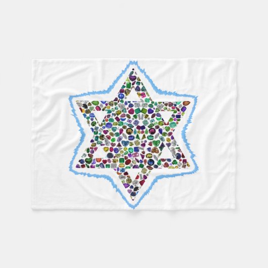 David Star aus Edelsteinen Fleecedecke (Vorderseite (Horizontal))