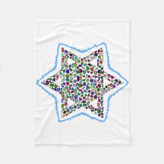 David Star aus Edelsteinen Fleecedecke (Vorderseite)