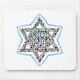 David Star aus Edelsteinen Mousepad