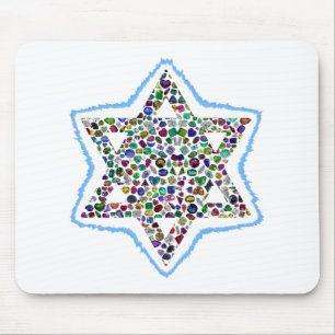 David Star aus Edelsteinen Mousepad