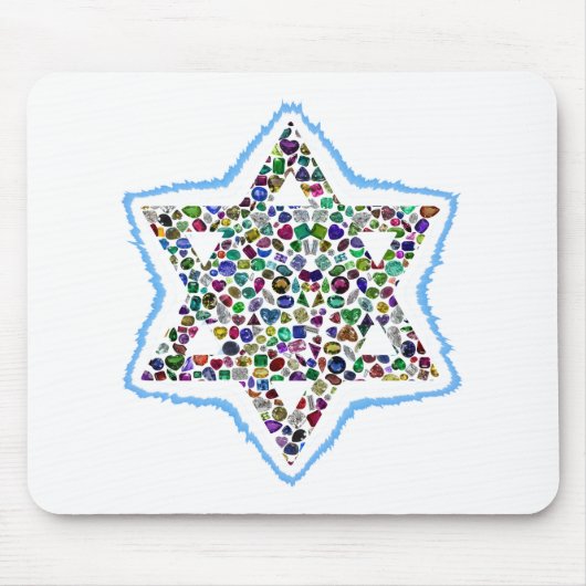 David Star aus Edelsteinen Mousepad (Vorne)
