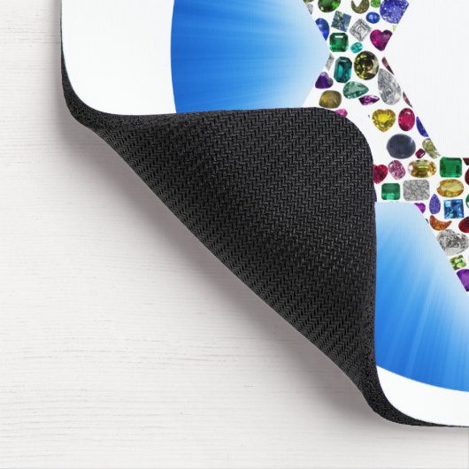 David-Star aus Edelsteinen Mousepad (Ecke)