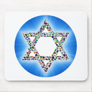 David-Star aus Edelsteinen Mousepad