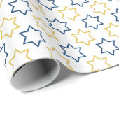 David Star | Blaugelbes Muster Geschenkpapier (Rolleneckpunkt)