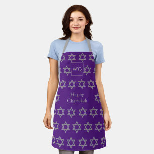 David Star   HAPPY CHANUKAH   Monogramm Lila Schürze