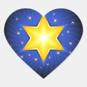 David Star Herz-Aufkleber (Vorderseite)