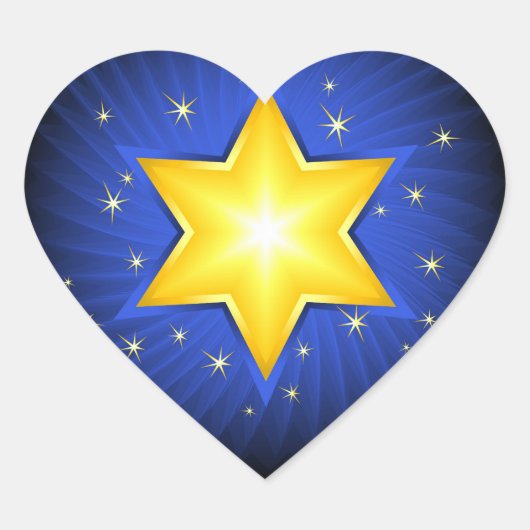 David Star Herz-Aufkleber (Vorderseite)